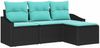vidaXL Sofa Set mit Kissen 4 pcs Schwarz Poly-Rattan 3346676 Bild 2