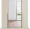 rauch Kleiderschrank Alba, Drehtürenschrank, Garderobenschrank, 4-türig, mit Spiegel, mit 2 Kleiderstangen und 2 Einlegeböden, Farbe Champagner, Beige, Griffstange Grau metallic, Schwarz, 181x197x56cm Bild 2