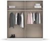 rauch Kleiderschrank Alba, Drehtürenschrank, Garderobenschrank, 4-türig, mit Spiegel, mit 2 Kleiderstangen und 2 Einlegeböden, Farbe Champagner, Beige, Griffstange Grau metallic, Schwarz, 181x197x56cm Bild 5