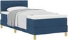 vidaXL Boxspringbett mit Kissen mit Kopfteil Blau 90 x 200 cm Stoff 3338817 Bild 2