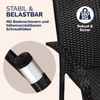 CASARIA® Gartenstühle 4er Set Stapelbar Schwarz Bild 2