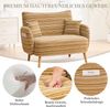 LVHOM 2-Sitzer Sofa mit Seitentaschen, Polstersofa aus Bouclé-Stoff, Loveseat 120cm mit Zierkissen, für kleinere Räume, Büro, Schlafzimmer, Gelb Bild 3