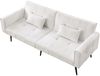 Futon-Sofa 71cm×175cm×71cm in Beige mit Cordstruktur – modernes Schlafsofa mit Metallfüßen Bild 4