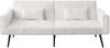 Futon-Sofa 71cm×175cm×71cm in Beige mit Cordstruktur – modernes Schlafsofa mit Metallfüßen Bild 5