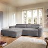 Selsey 'Fando' Ecksofa mit elektrischem Sitzauszug, Ottomane links, Chenille Hellgrau Bild 2