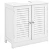 COSTWAY Waschbeckenunterschrank Badezimmerschrank mit 2 Lamellentüren, Weiß, 60 x 30 x 60 cm Bild 4