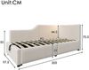 Polsterbett 90x190 cm, Samt-Bezug beige, mit hydraulischem Bettkasten, Leselampe und USB‑C-Ladefunktion, inkl. Lattenrost，Beige Bild 4