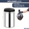 Sensor Mülleimer Küche 30L Edelstahl - Automatik Bewegungssensor Klemmring | Smarter Abfalleimer mit Deckel Müllbehälter Kücheneimer Bild 3