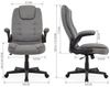 Intimate WM Heart Chefsessel Ergonomisch Bürostuhl mit Klappbaren Armlehnen, Stoff Stuhl mit Wippfunktion, Höhenverstellbar Drehstuhl Bild 3