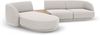 Micadoni Modulares Sofa Miley mit Recamiere 3-Sitzer Links Chenille Haga Hellgrau Bild 3
