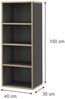 Bücherregal Tetrix Anthrazit 40 x 100 cm mit 4 Fächern Vicco Bild 2