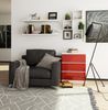 Home Collective Kommode 60 cm breit Holz Highboard Sideboard für Flur Schlafzimmer Wohnzimmer (Kommode Schlafzimmer Kommode mit Schubladen Holz Schrank), Kinderzimmer Organizer, 77 cm hoch mit 3 Schubladen rot Hochglanz Bild 3