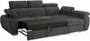 Ecksofa Boston Mini mit Schlaffunktion, Bettkasten, Einstellbare Kopfstützen (Farbe: Aragon 93, Seite: Links, LC+2r) Bild 3