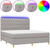 Boxspringbett mit Matratze & LED Stoff Hellgrau 180x200 cm, Härtegrad: H2 [3135693] Bild 2