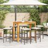 vidaXL 7-tlg. Gartenbar-Set Braun Massivholz Akazie und Poly Rattan 3295285 Bild 3
