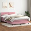 vidaXL Boxspringbett mit Matratze Rosa 140x210 cm Samt 3316310 Bild 1