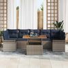 vidaXL Gartensofa-set mit Kissen 8 pcs Grau und Marineblau Poly-Rattan 3349303 Bild 3