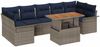 vidaXL Gartensofa-set mit Kissen 8 pcs Grau und Marineblau Poly-Rattan 3349303 Bild 2