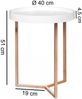 Beistelltisch Tisch MULES 40x40 cm Bugholz Weiss / Kupfer Bild 2