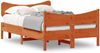 vidaXL Massivholzbett ohne Matratze Wachsbraun 120x200 cm Kiefernholz 3216386 Bild 2
