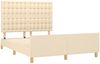 Doppelbett mit Kopfteil Stoff Creme 140x190 cm Bild 4