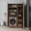Roomart Waschmaschinenschrank - DORA-II- 115 cm breit - Wasch- & Trocknerschrank mit Türen & Ausziehbrett, Waschmaschinen-Überbau für Waschküche & Hauswirtschaftsraum • Eiche Bild 4