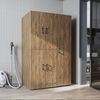 Roomart Waschmaschinenschrank - DORA-II- 115 cm breit - Wasch- & Trocknerschrank mit Türen & Ausziehbrett, Waschmaschinen-Überbau für Waschküche & Hauswirtschaftsraum • Eiche Bild 2
