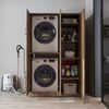 Roomart Waschmaschinenschrank - DORA-II- 115 cm breit - Wasch- & Trocknerschrank mit Türen & Ausziehbrett, Waschmaschinen-Überbau für Waschküche & Hauswirtschaftsraum • Eiche Bild 3