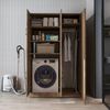 Roomart Waschmaschinenschrank - DORA-II- 115 cm breit - Wasch- & Trocknerschrank mit Türen & Ausziehbrett, Waschmaschinen-Überbau für Waschküche & Hauswirtschaftsraum • Eiche Bild 5
