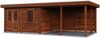 Lugarde Select Modern Gartenhaus mit Vordach Ulm 388x388cm + 400cm - Braunes Öl Bild 2