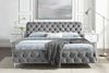 riess-ambiente Polsterbett MODERN BAROCK 160x200cm grau Samt – Barock Stil, Kopfteil, Doppelbett (Einzelartikel, 1-tlg), Chesterfield Design, Französisches Bett, bequemes Ehebett, Glamour Bild 2