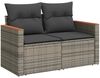vidaXL 8-tlg. Garten-Sofagarnitur mit Kissen Grau Poly Rattan Akazie 3327518 Bild 5
