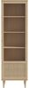 Forte CALASETTA Vitrine 60, Boho-Vitrinenschrank mit Rattangeflecht, 1-türig, Holzwerkstoff, Elegancia Eiche | Technorattan, 60,4 cm breit x 198,5 cm hoch x 41,4 cm tief Bild 3