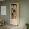 Forte CALASETTA Vitrine 60, Boho-Vitrinenschrank mit Rattangeflecht, 1-türig, Holzwerkstoff, Elegancia Eiche | Technorattan, 60,4 cm breit x 198,5 cm hoch x 41,4 cm tief Bild 2