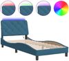 vidaXL Bettgestell mit LED ohne Matratze Blau 80x200 cm Samt 3213823 Bild 2