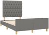 Einzelbettgestell Design für Erwachsene ohne Matratze Dunkelgrau 120x190 cm Stoff d4592e Bild 3