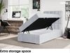 MEBLINI Boxspringbett LUKAS 100x200 cm mit Bettkasten - H3/Hellgrau Samt Gepolstert Einzelbett mit Topper & Taschenfederkern-Matratze - 100x200 Rechts Bild 5