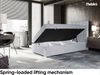 MEBLINI Boxspringbett LUKAS 100x200 cm mit Bettkasten - H3/Hellgrau Samt Gepolstert Einzelbett mit Topper & Taschenfederkern-Matratze - 100x200 Rechts Bild 3