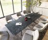 Esstisch Edge 300x100 Keramik Laminam®Nero Greco Anthrazit Estelar rund Metall Schwarz Bild 4