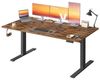 VASAGLE Höhenverstellbarer Schreibtisch, 180 x 80 cm, USB-C-Anschluss, Ablage für Steckdosenleiste, Stehtisch, Erinnerung bei langem Sitzen, 3 Speichertasten, für Büro, vintagebraun Bild 2