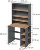 Waschmaschinenschrank Viktor Anthrazit/Goldkraft Eiche 93.6 x 88.2 cm 2 Teile mit Regal Vicco Bild 2