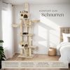 tectake Kratzbaum Katzenbaum Hansi 260 cm - Diverse Farben - Beige-Weiß, Vielseitig mit robusten Sisalstangen und Plüschoberfläche Bild 3