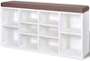 Schuhschrank Schuhbank Sitzbank mit 10 Fächern, Spanplatte weiß, 48 x 30 x 103 cm Bild 2