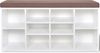 Schuhschrank Schuhbank Sitzbank mit 10 Fächern, Spanplatte weiß, 48 x 30 x 103 cm Bild 3