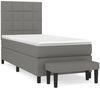 vidaXL Boxspringbett mit Matratze Dunkelgrau 90x190 cm Stoff 3136558 Bild 2