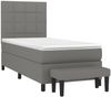vidaXL Boxspringbett mit Matratze Dunkelgrau 90x190 cm Stoff 3136558 Bild 3