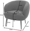 Lounge-Sessel HWC-O37, Cocktail-/Clubsessel Polstersessel Sessel, Stoff/Textil Bouclé (330g/m²) Metall MVG ~ blau Bild 3