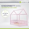 Juskys 'Marli' Kinderbett, mit Matratze, Rausfallschutz, Lattenrost & Dach - Massivholz Hausbett für Kinder - Bett in Rosa, 80x160 cm Bild 2