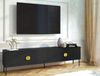 AX LIVING TV Schränke Brunelli 200 Schwarz Holzoptik goldenen Griffen Bild 4