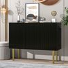 Merax Moderner Sideboard mit robustem MDF, verstellbaren Regalböden und Metallbeinen, geeignet für Esszimmer, Wohnzimmer und Küche, Schwarz Bild 2